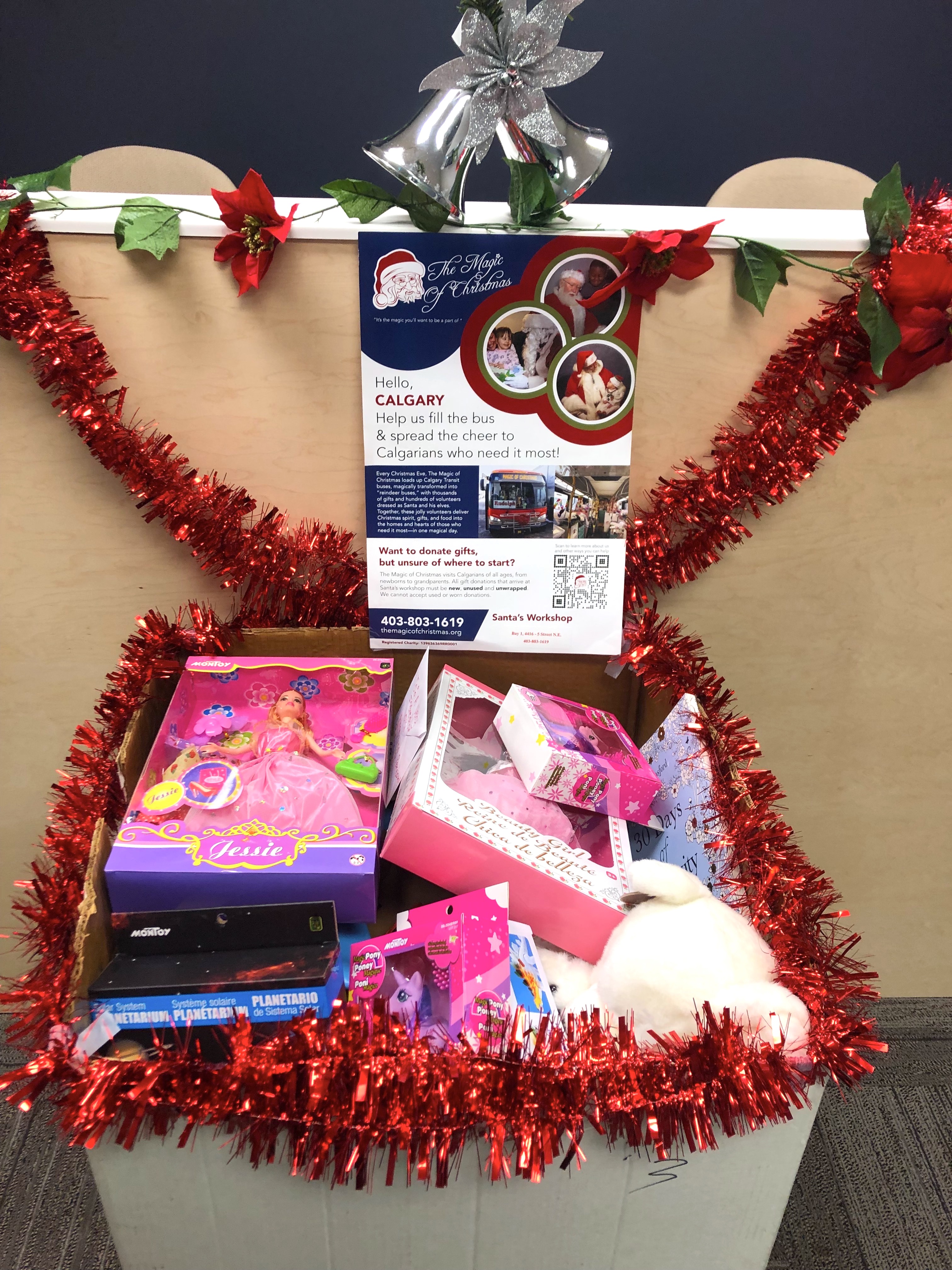 Routeique team's donation box for magic of christmas